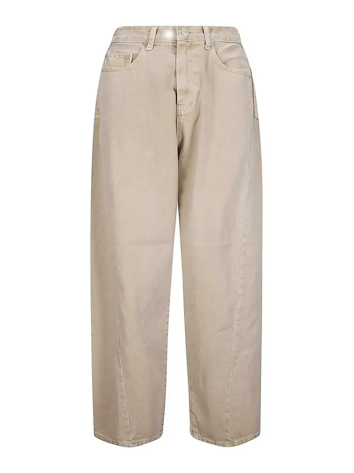 Pantaloni di jeans asimmetrici Cammello