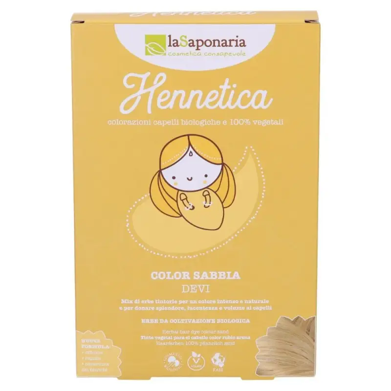 LA SAPONARIA Hennetica Tinta vegetale - DEVI 100g - Colorazione Capelli