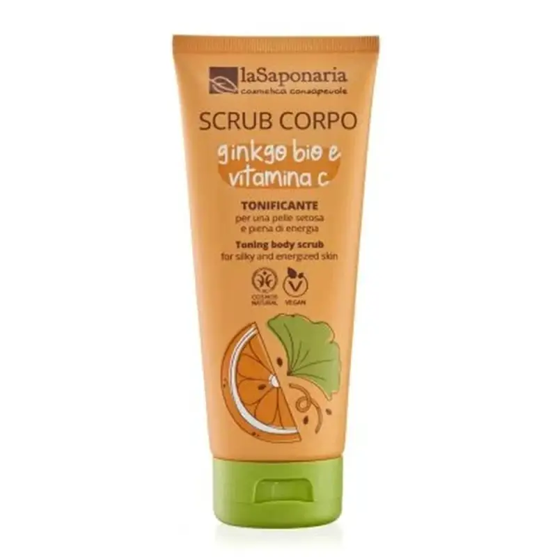 LA SAPONARIA Scrub Corpo Tonificante - GINGKO BIO E VITAMINA C 200ml - Esfoliante