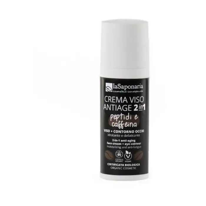 LA SAPONARIA Uomo Crema viso antiage + contorno occhi - peptidi e caffeina 50ml - Crema viso uso quotidiano