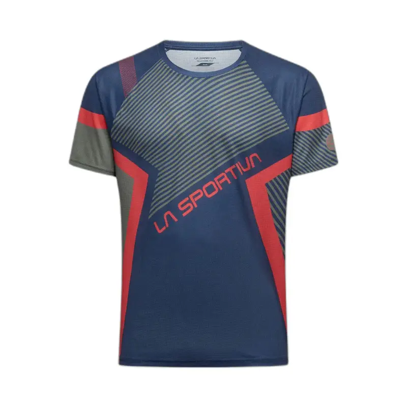 la sportiva T-Shirt Trail Running Flow Mountain Rosso Cypress Uomo