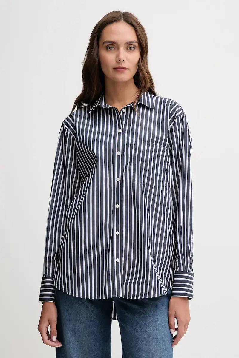 Lacoste camicia in cotone donna colore verde CF0215 Blu navy