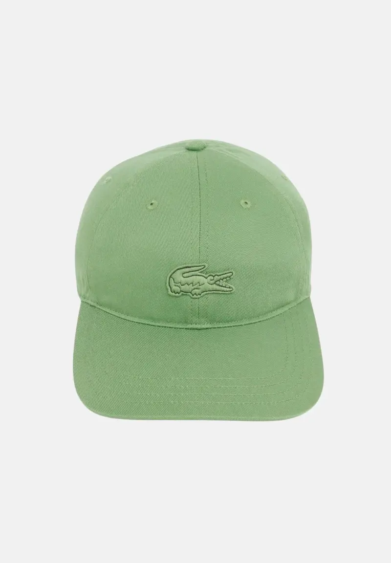 Lacoste Cappello con visiera verde per uomo e donna con stemma