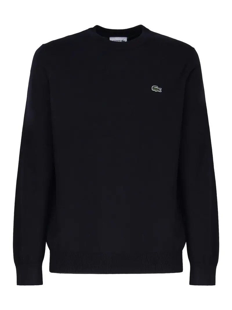 Maglia in misto cotone con toppa con logo Blu