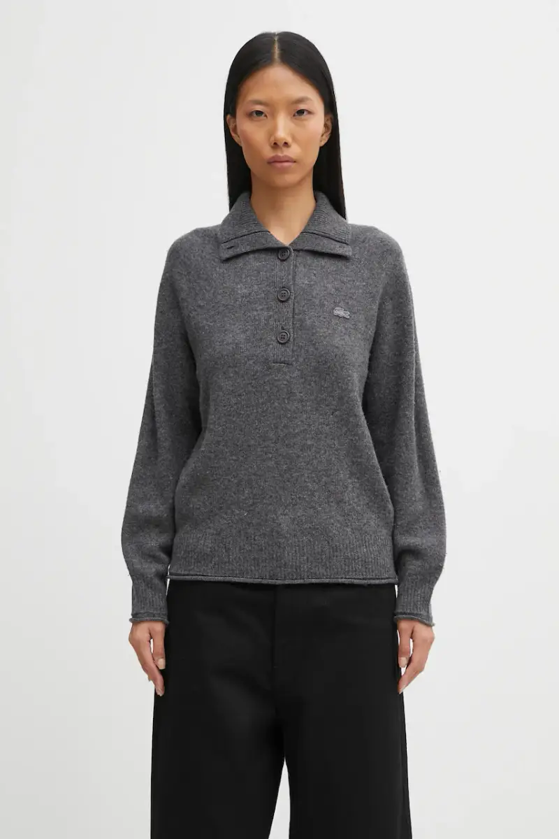 Lacoste maglione in lana donna colore grigio AF4010