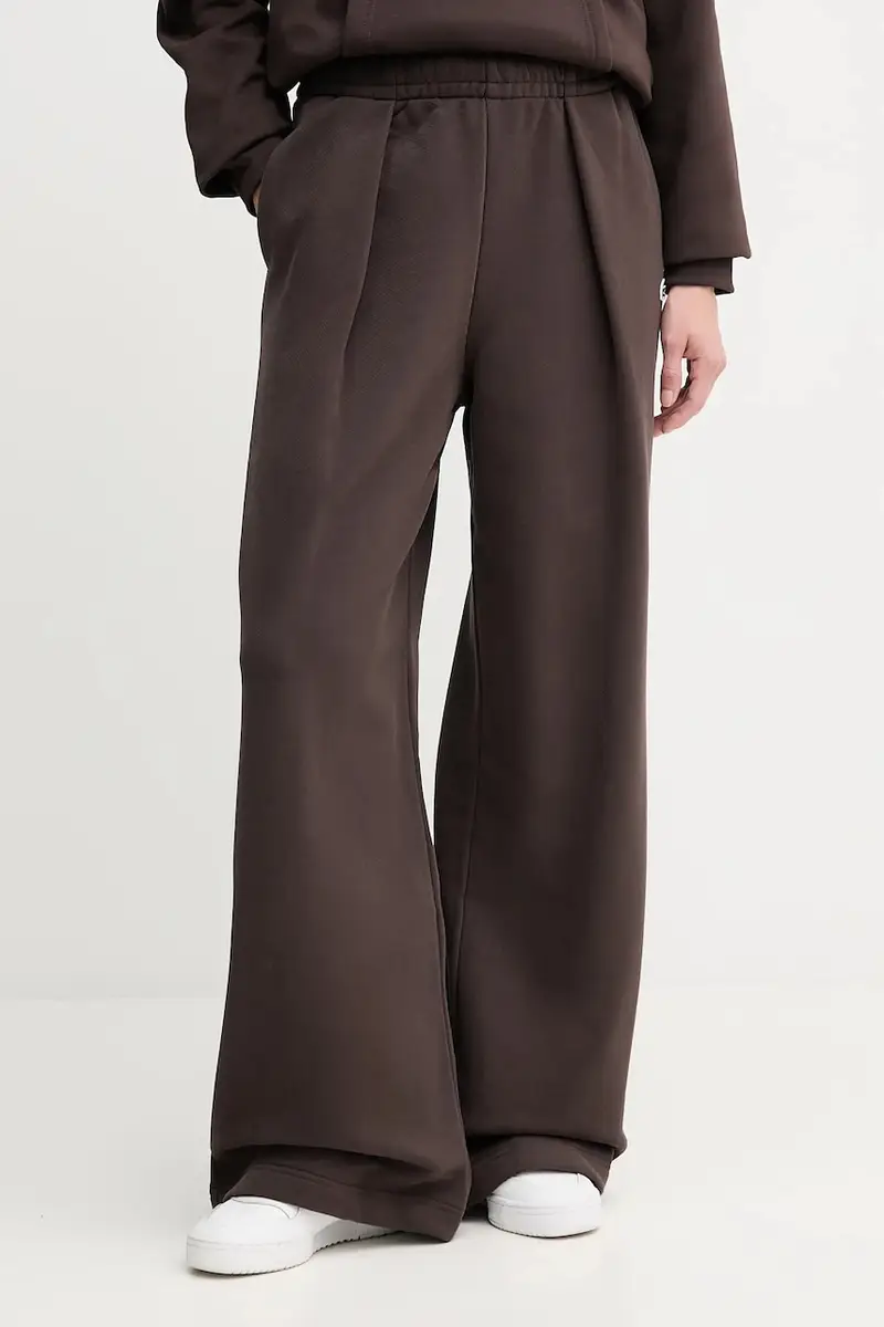 Lacoste pantaloni tuta di cotone donna colore marrone XF5248