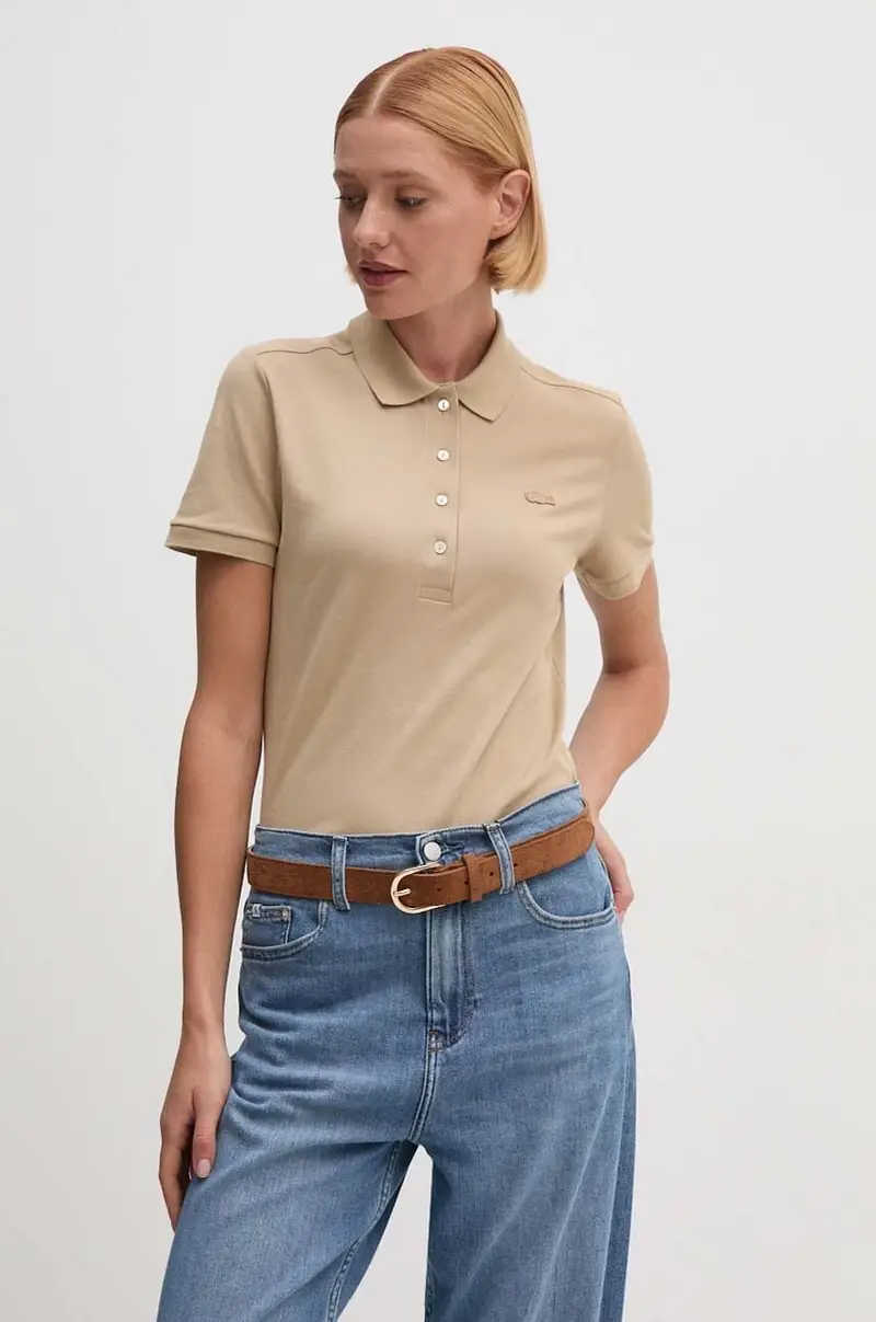 Lacoste Polo Donna Beige 2242868