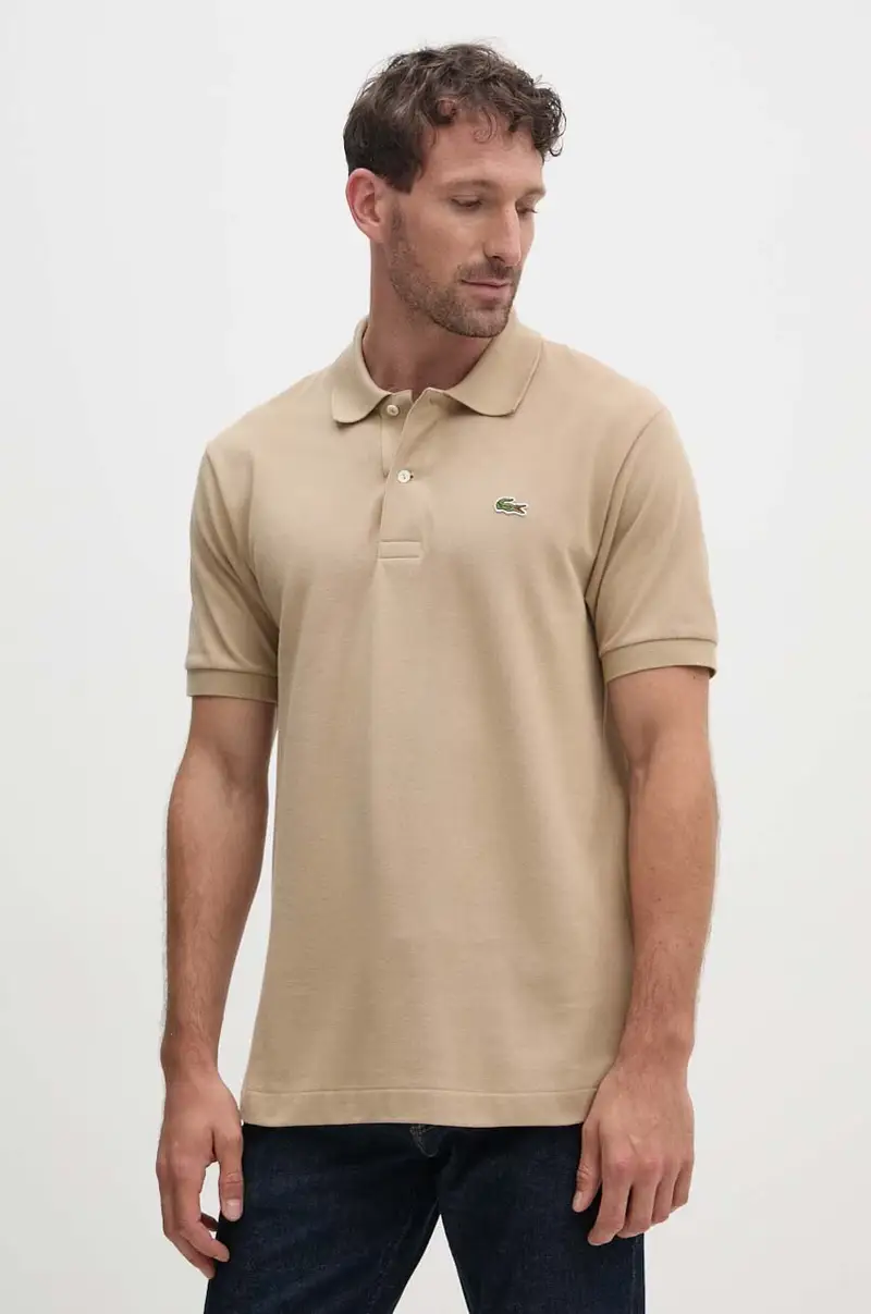 Lacoste polo in cotone Koszulka Polo Classic Fit L1212 02S colore marrone