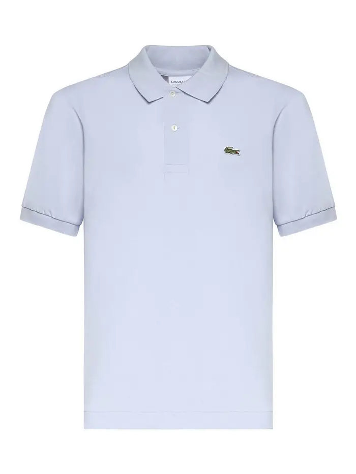 Polo In Misto Cotone Con Logo Blu