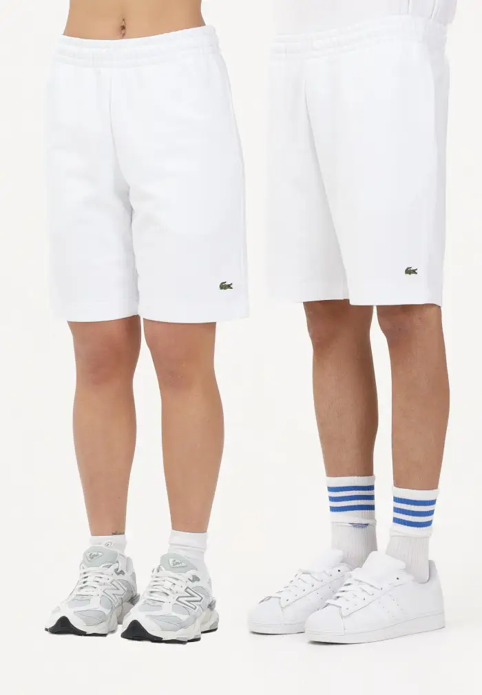 Shorts sportivo bianco per uomo e donna con logo