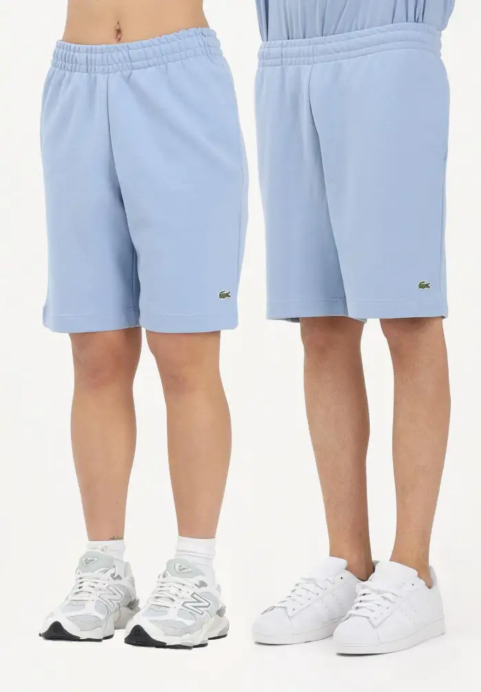 Shorts sportivo celeste per uomo e donna con logo