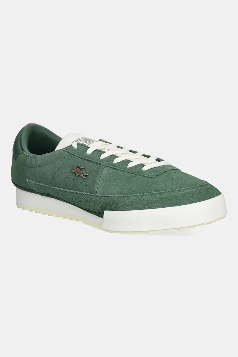 Lacoste sneakers in camoscio AURA uomo colore verde 50SMA0155