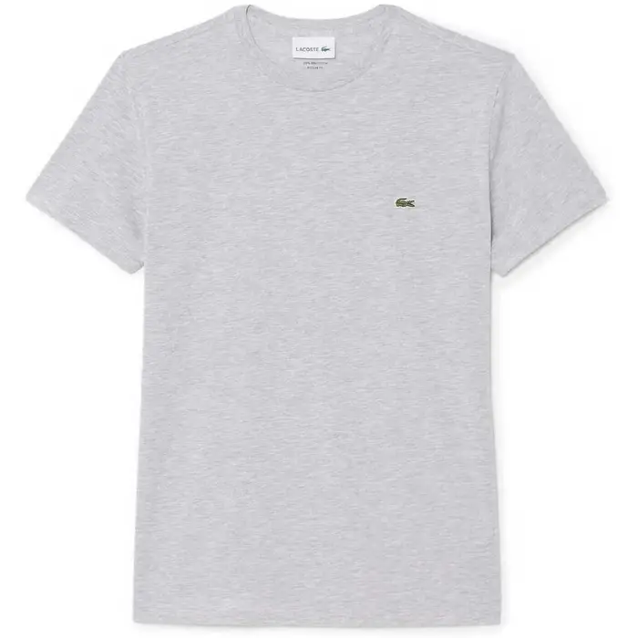 T-shirt Lacoste TH6709 JBK T SHIRT PIMA COTTON GRIGIO CHIARO MELANGE