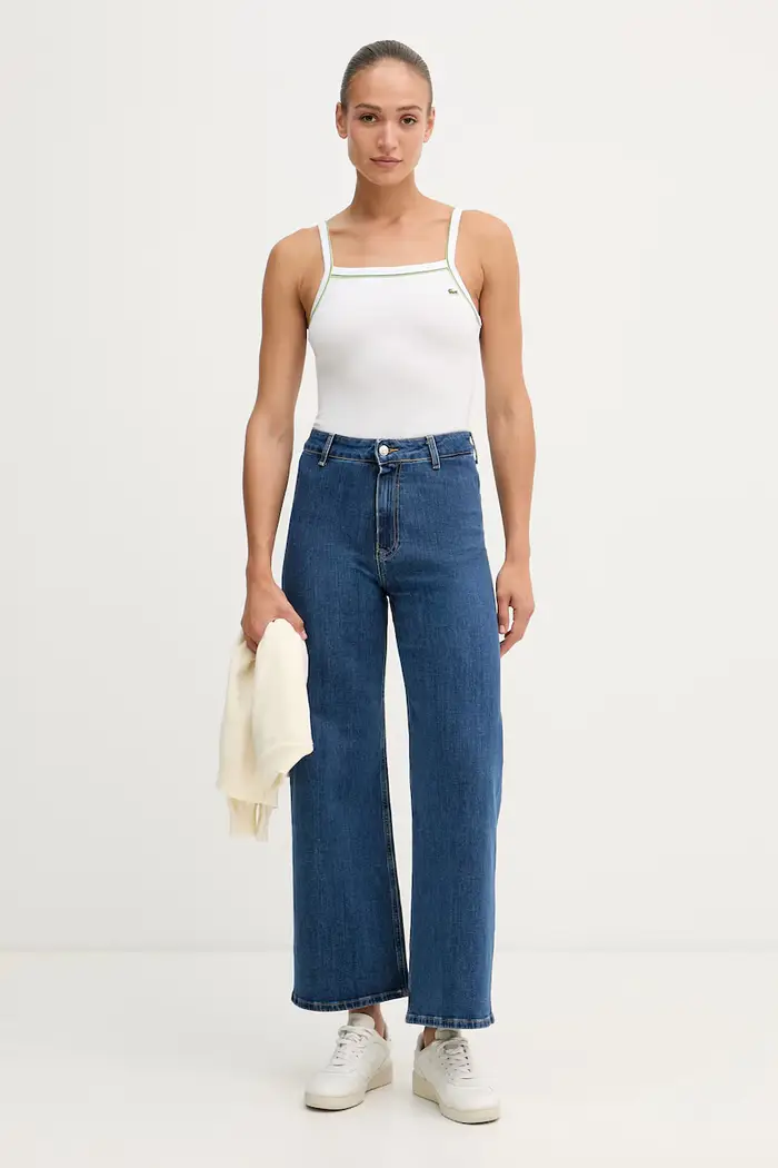 Lacoste top da donna con cotone Bianco