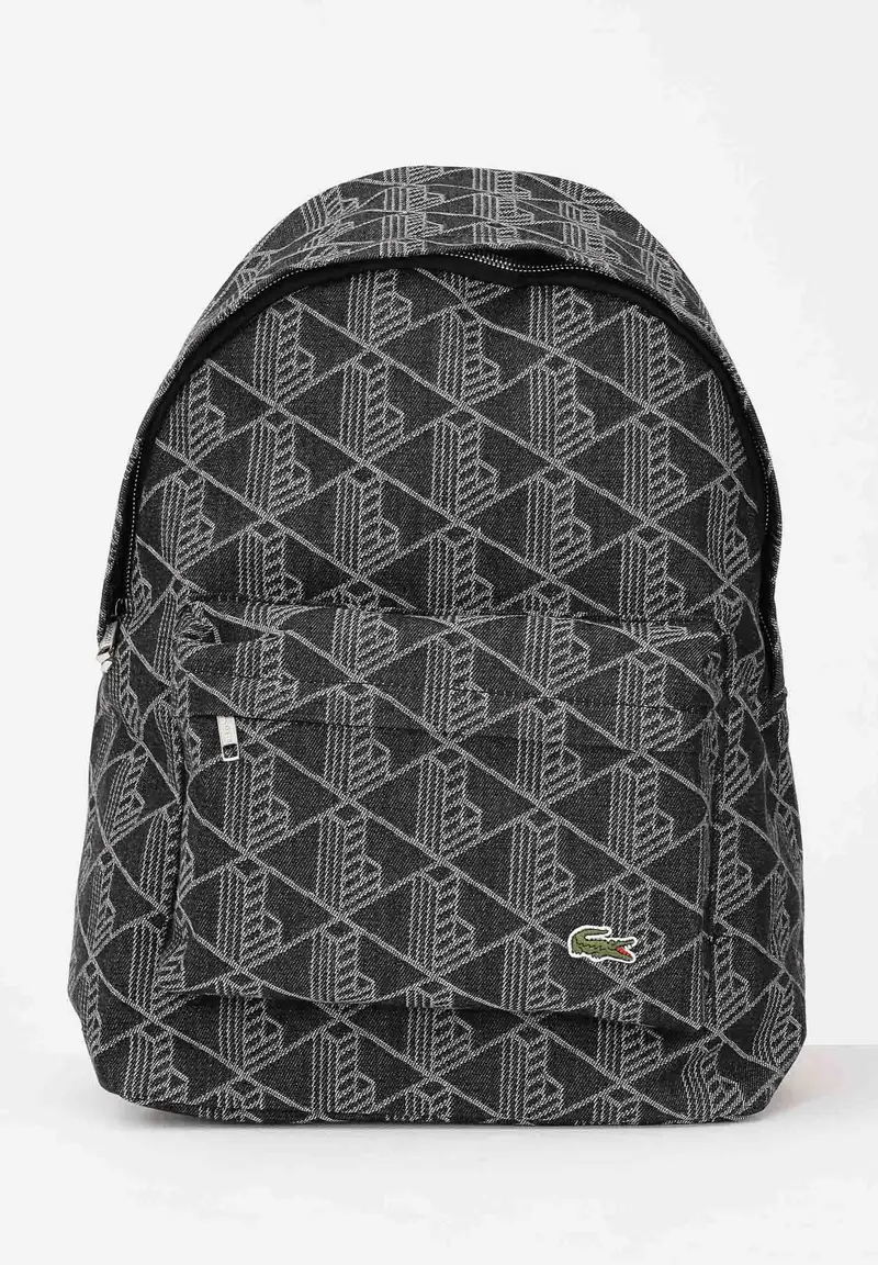 Lacoste Zaino Neocroc Jacquard Motif nero per uomo e donna