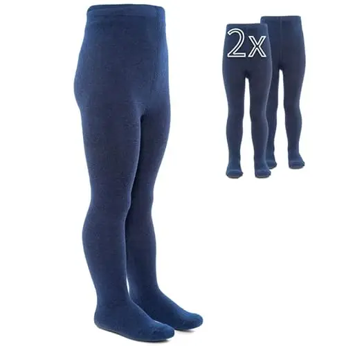 LaLoona baby bedding LaLoona - Set 2 paia calze bambina collant, calzamaglia bimba bimbo elasticizzati, ampio elastico alto in cotone