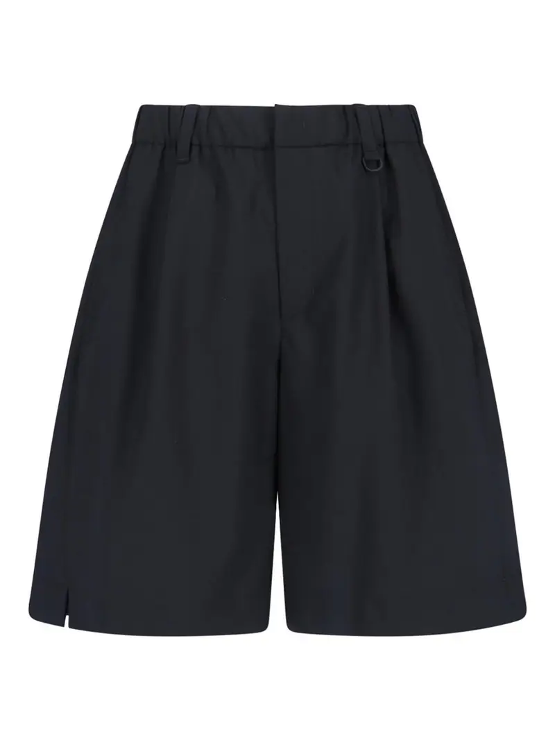 Laminar Pantaloncini In Misto Lana Nero