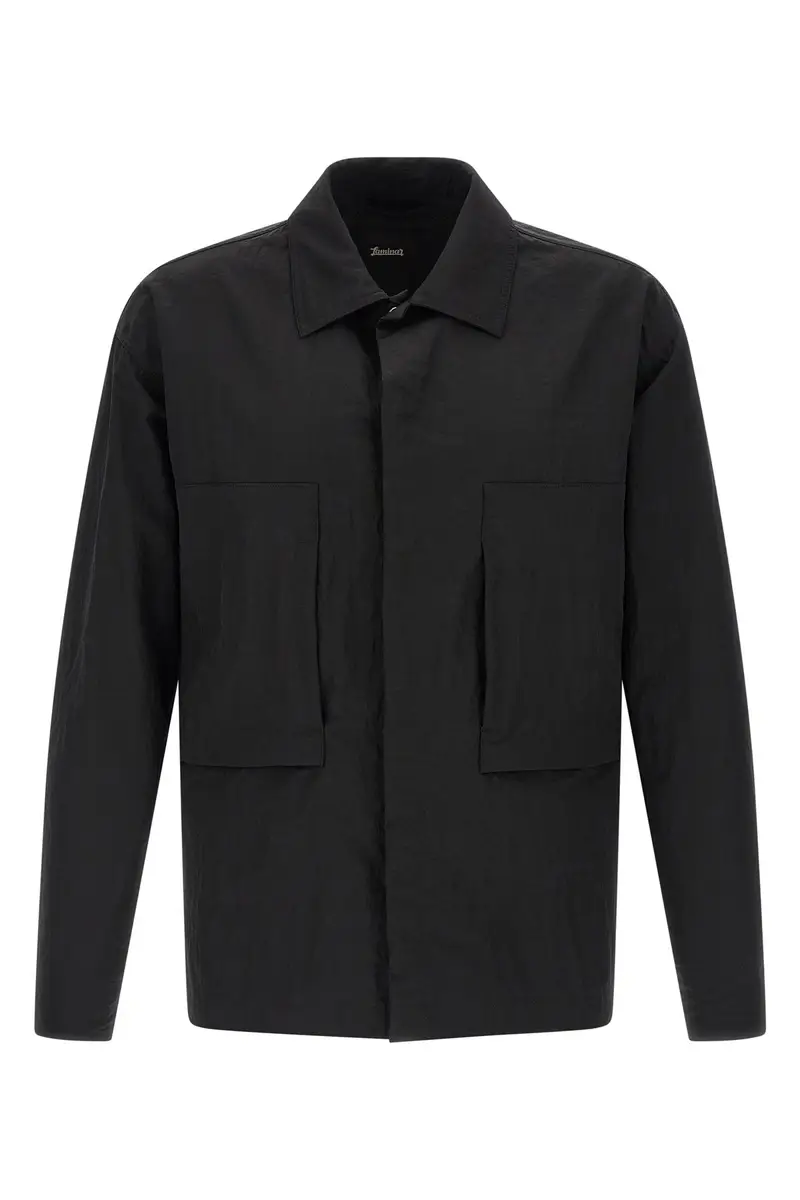 LAMINAR Shacket Effetto Increspato Nero