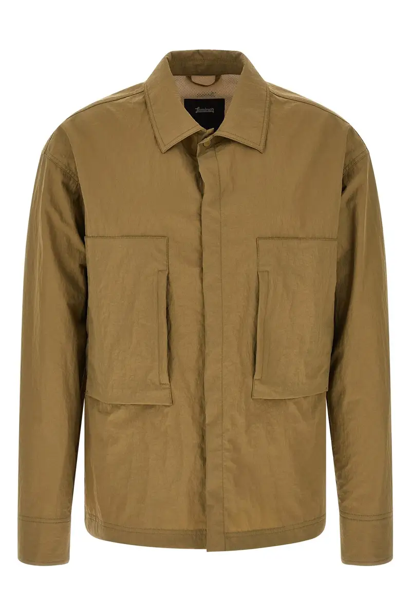 LAMINAR Shacket Effetto Increspato Verde