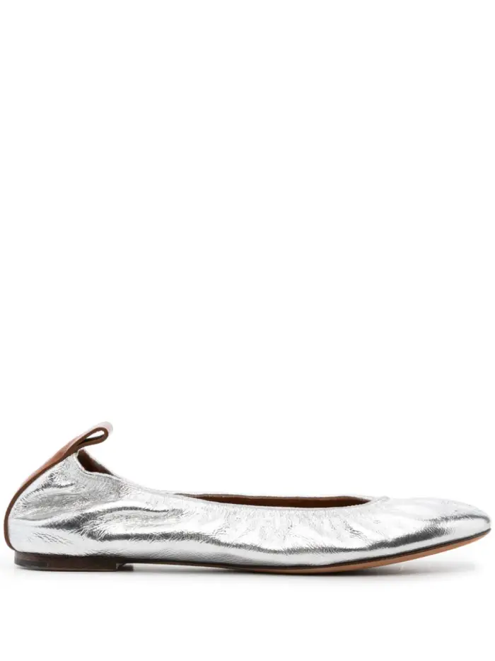 Lanvin Ballerina in pelle laminata ARGENTO