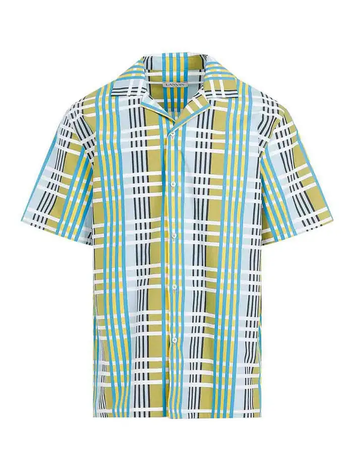 Lanvin Camicia da bowling stampata Verde