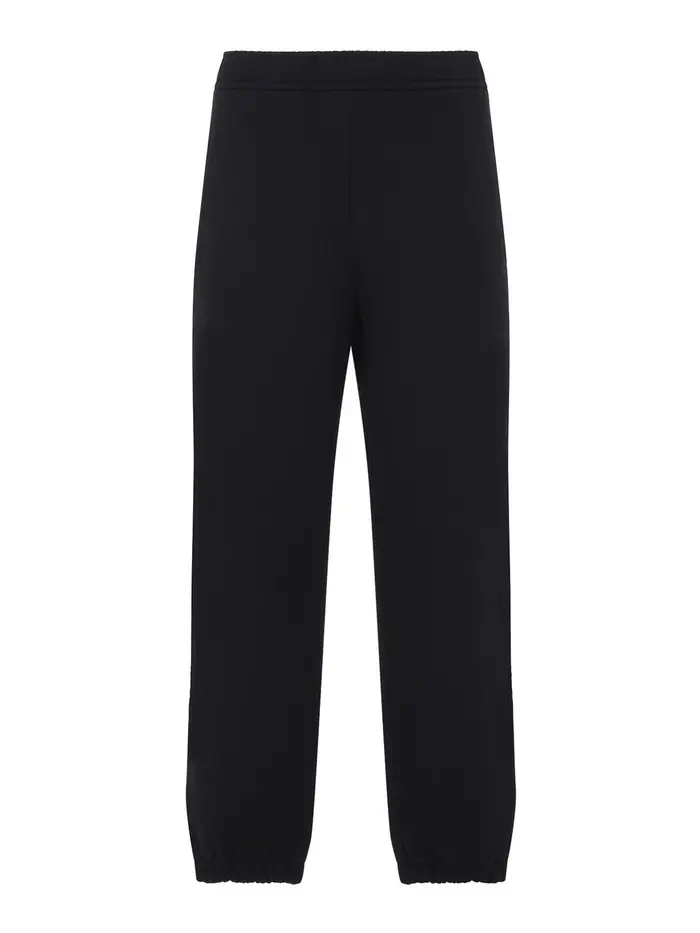 Lanvin Pantaloni con logo ricamato Nero