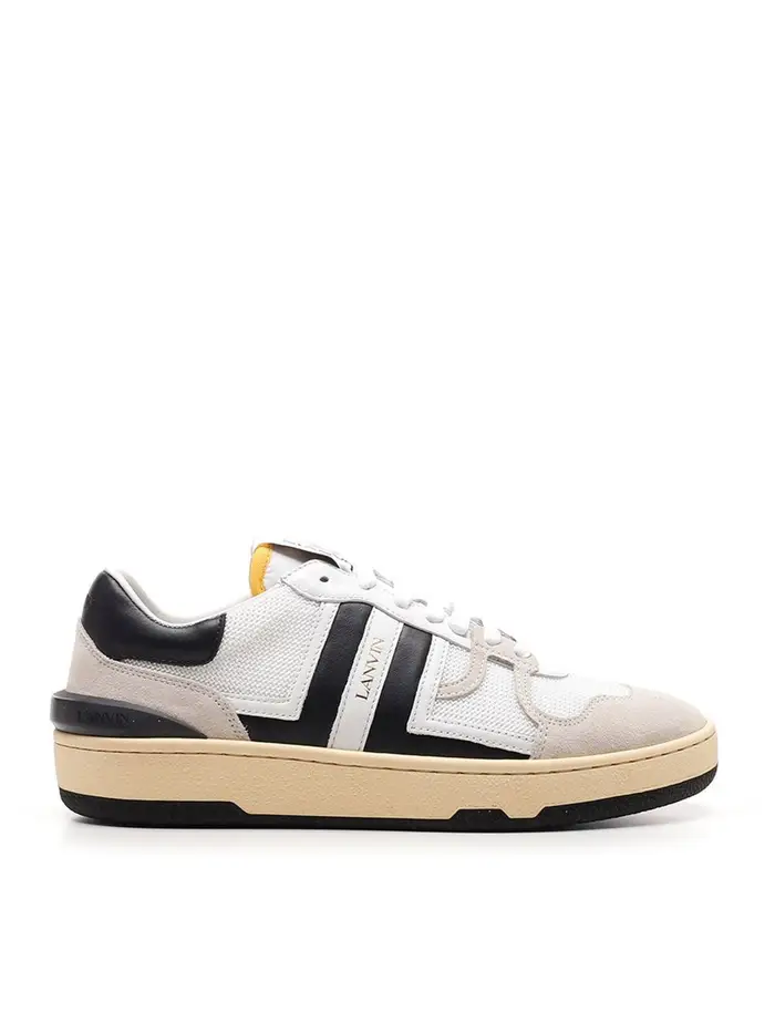 Lanvin Sneakers Clay bianche e nere Bianco