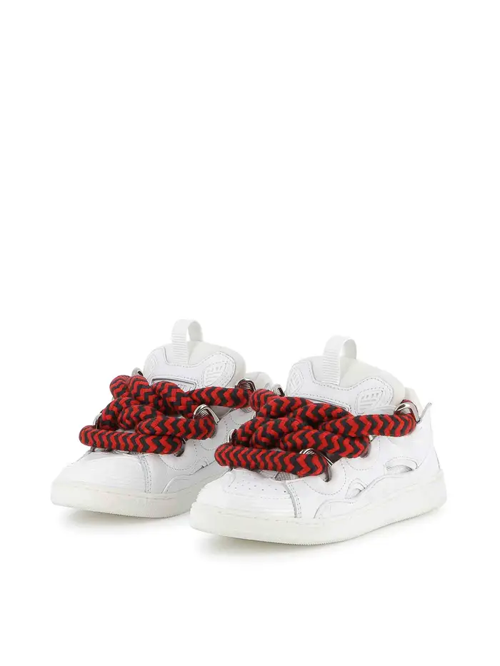 Lanvin Sneakers Con Lacci Crema