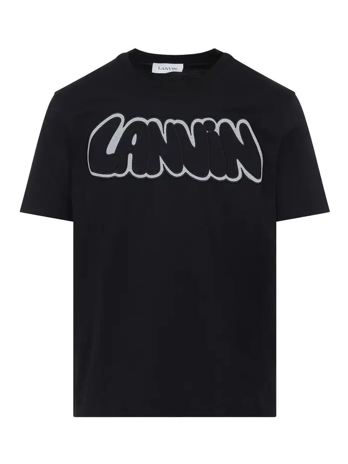 Lanvin T-shirt con logo ricamato Nero