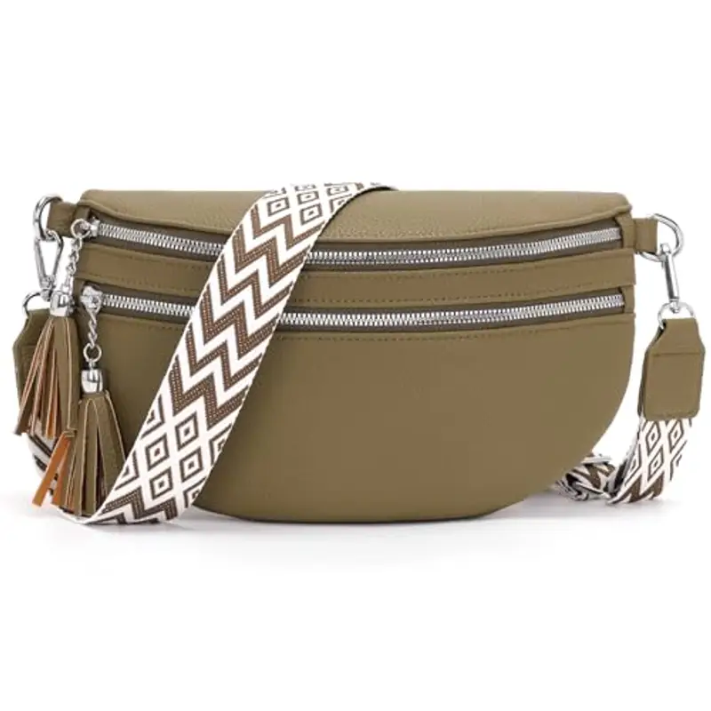 LANXINGLUO Marsupio Donna Grigio 2340056