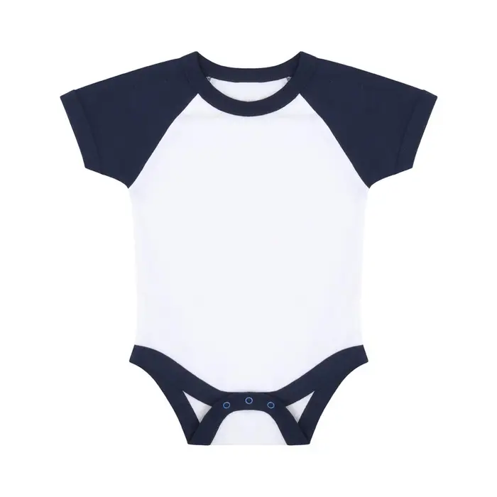 Body da baseball a maniche corte essenziale per neonato / ragazza Larkwood 12-18 blu scuro/bianco
