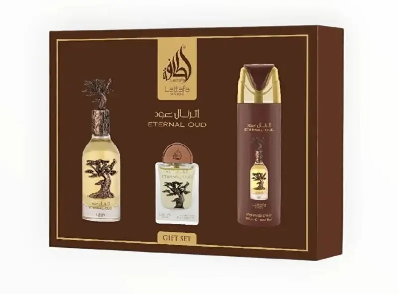 Lattafa Eternal Oud - EDP 100 ml + EDP 20 ml + deodorante spray 200 ml