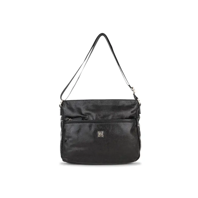 LAURA BIAGIOTTI Borsa nera a tracolla da donna con tasca frontale con zip