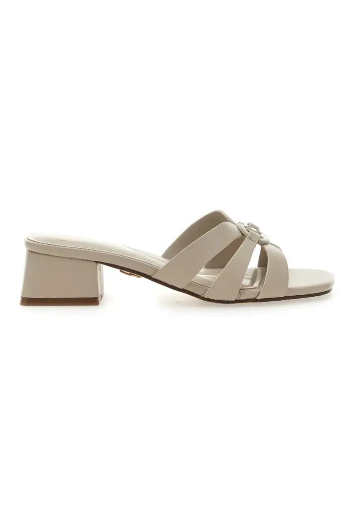 Ciabatte Beige Con Tacco A Blocco Laura Biagiotti 9028 [MUD]