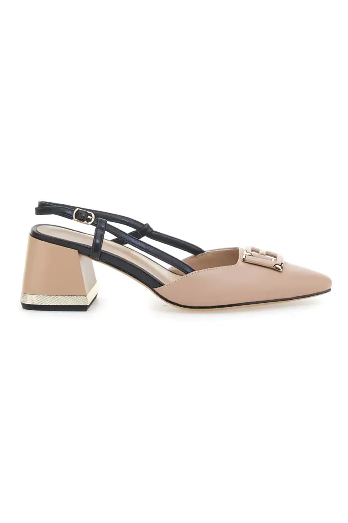 LAURA BIAGIOTTI Décolleté Rosa e Nere Con Cinturino Slingback 8604 [NUT]
