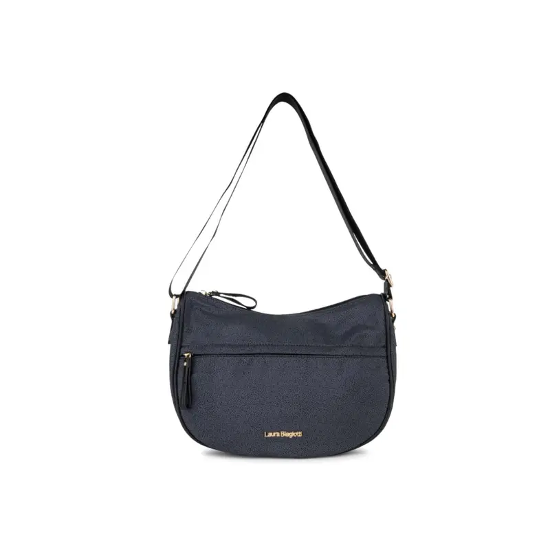 LAURA BIAGIOTTI Moon bag blu da donna con tracolla e tasca frontale con zip