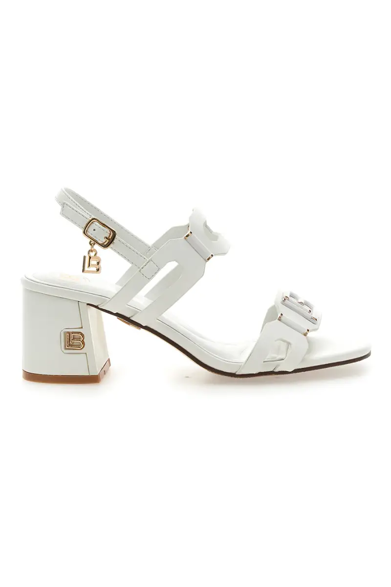 LAURA BIAGIOTTI Sandali Bianchi Con Tacco a Blocco 9049 [BIANCO]