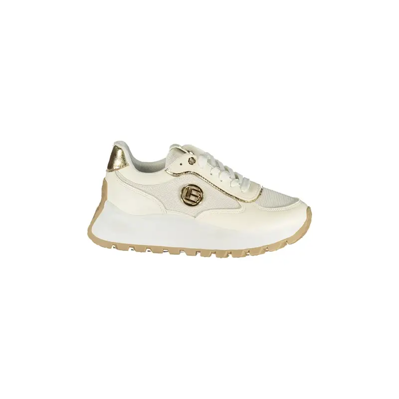 Laura Biagiotti Sneakers Donna Bianche Dettagli a Contrasto in Oro Bianco