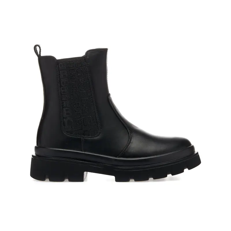 LAURA BIAGIOTTI Stivaletti modello chelsea neri con loghi sulla banda elastica