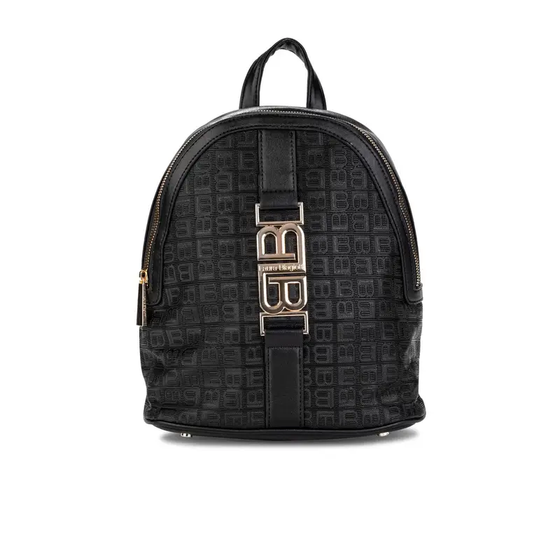 LAURA BIAGIOTTI Zainetto nero da donna con stampa multi logo