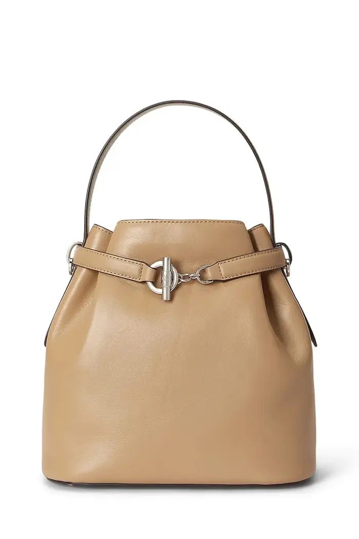 borsa busta da donna in pelle Beige