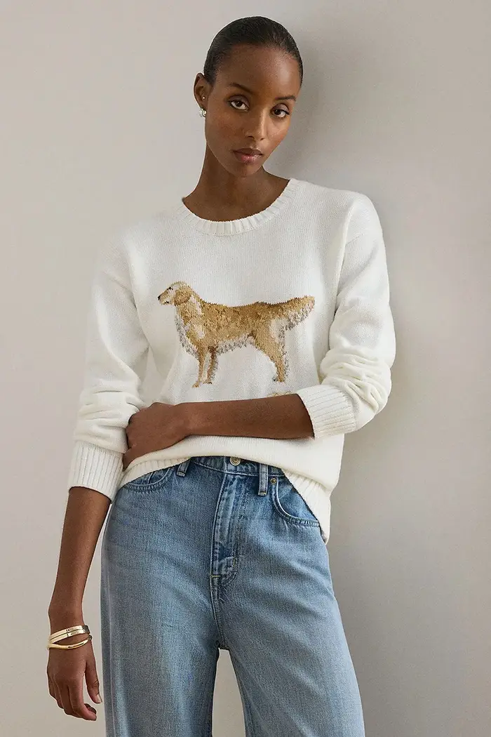 maglione da donna in cotone Bianco