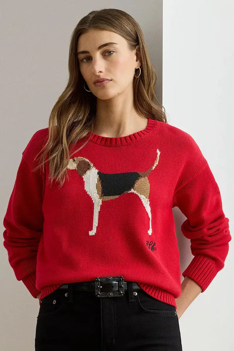 Lauren Ralph Lauren maglione in cotone Rosso