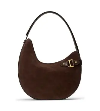 Lauren Ralph Lauren per donna 431980157009 Borsa a tracolla grande Tasha in pelle scamosciata marrone (OSFA), Casual, Camoscio