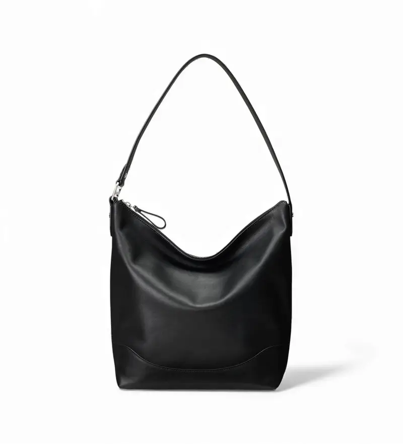 Lauren Ralph Lauren per donna. 431P03419002 Borsa grande con coulisse nera Tasha (OSFA), Nero, Casual, Pelle