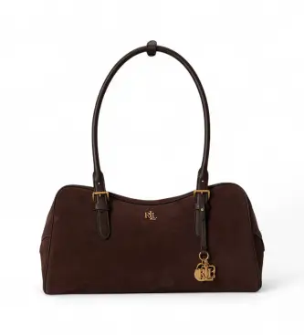 Lauren Ralph Lauren per donna 431P15643004 Borsa a tracolla grande Marcy in pelle scamosciata marrone (OSFA), Casual, Classico, Camoscio