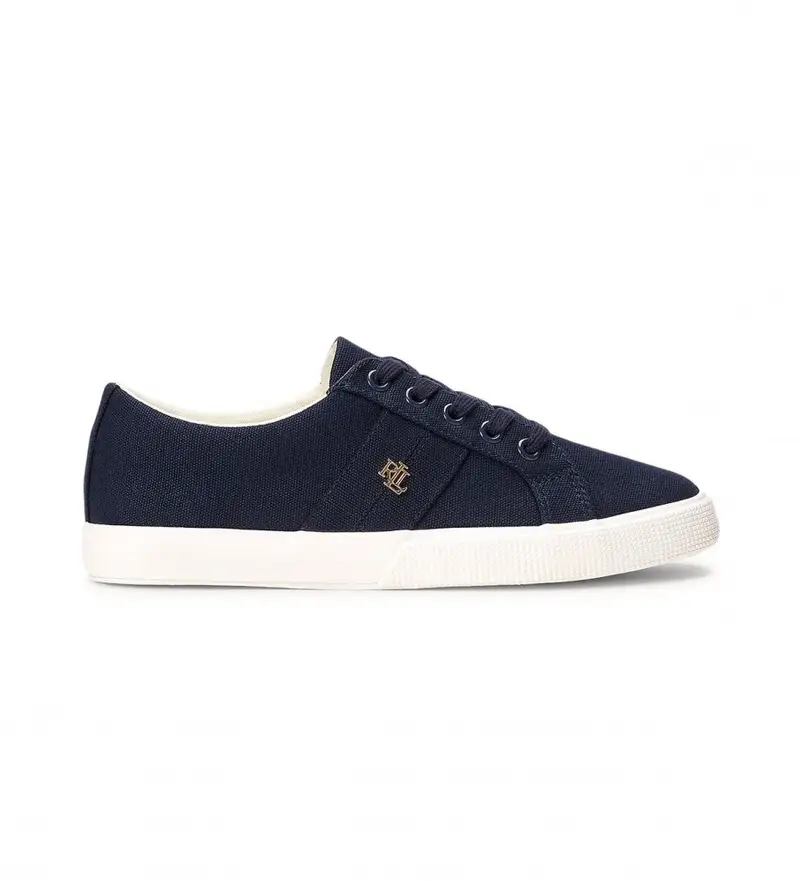 Lauren Ralph Lauren per donna 802804598002 Sneakers Janson II in tela blu navy, Tessuto, Basso, Stringhe, Casual