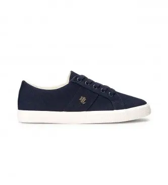 Lauren Ralph Lauren per donna 802804598002 Sneakers Janson II in tela blu navy, Tessuto, Basso, Stringhe, Casual