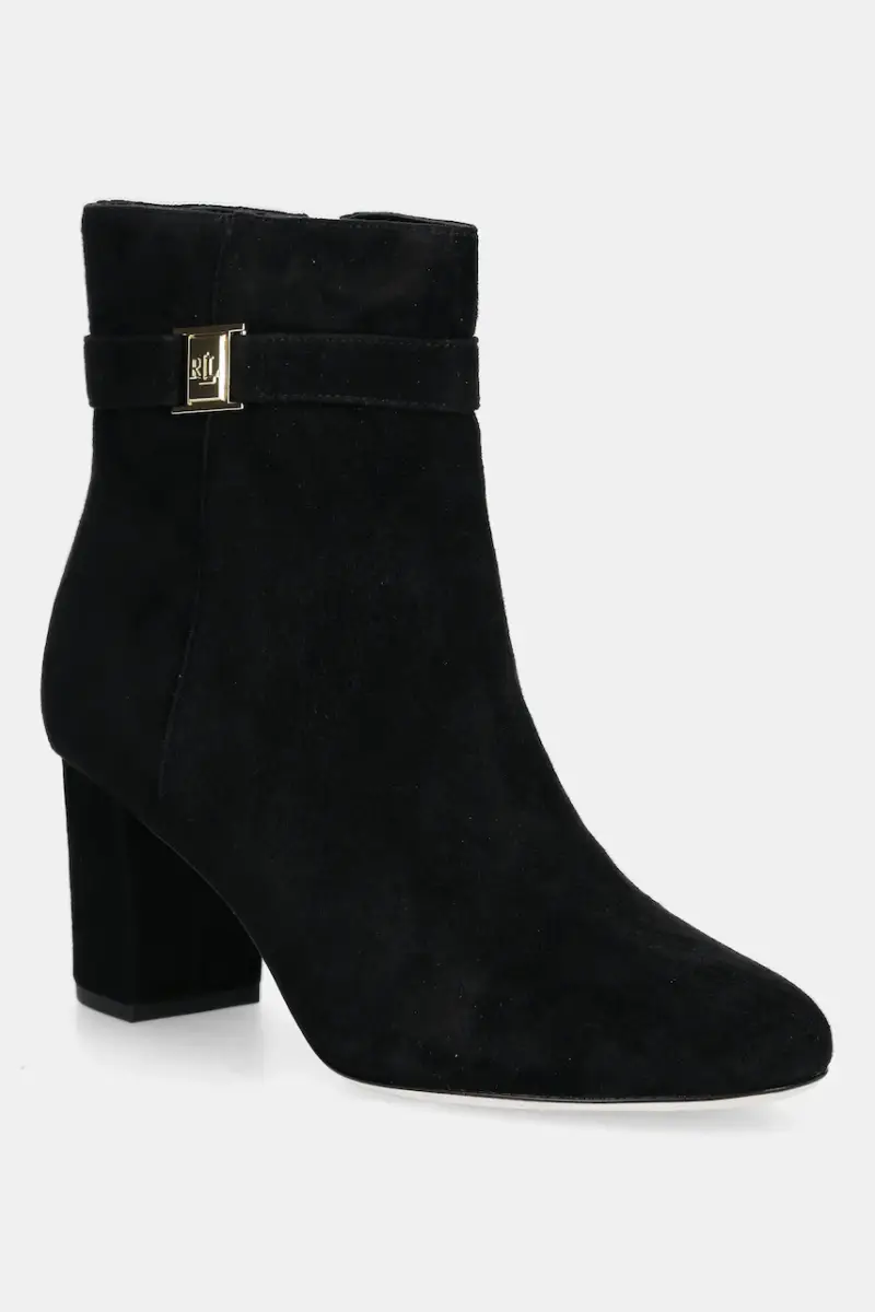 Lauren Ralph Lauren stivaletti alla caviglia in camoscio Kellie Bt Hl colore nero 802967827001