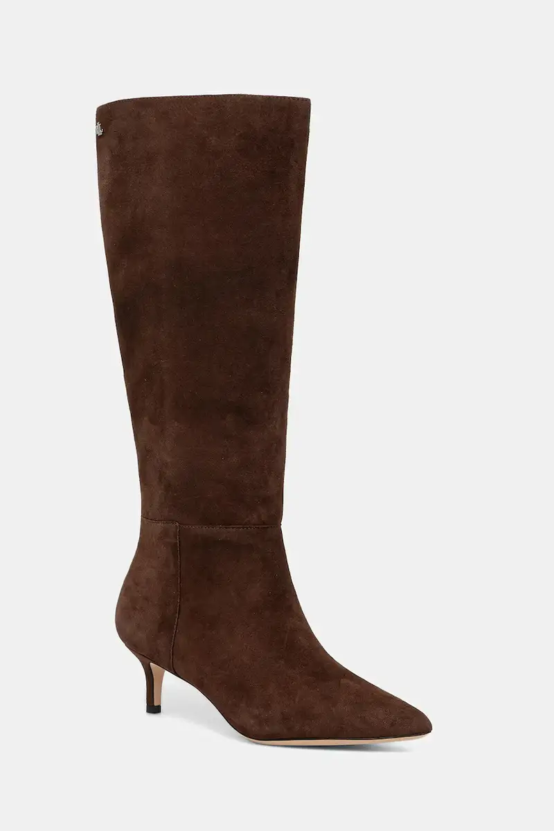 Lauren Ralph Lauren stivali in pelle scamosciata Mckay Tl Hl donna colore marrone 802967811004